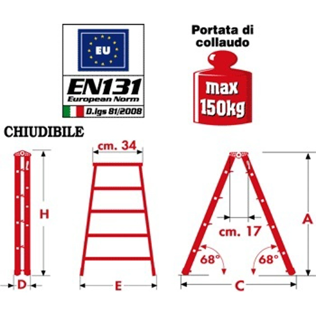 Vendita online Sgabello doppia salita 4 gradini + pianetto modello Dupla